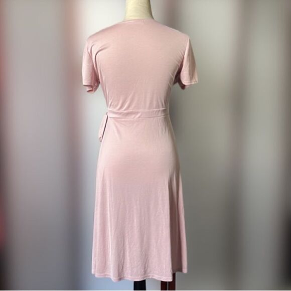 Potter’s Pot Pink Full Wrap Dress w/ Tie Around the Waist (Size: Large) - Picture 6 of 16